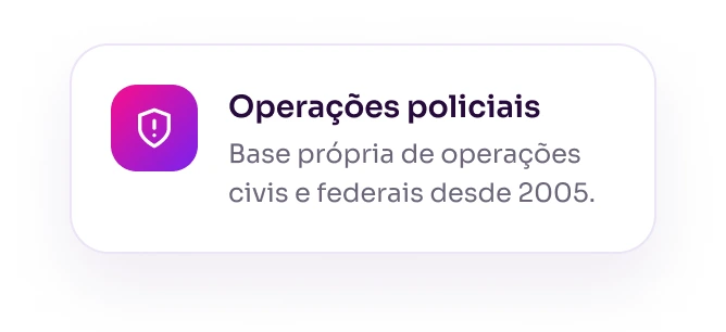 Operações policiais: base própria de operações civis e federais desde 2005